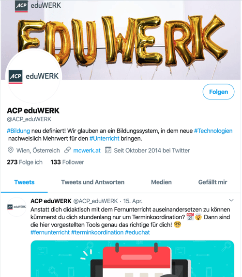 Twitter-Account von ACP eduWERK