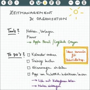 Notizen mit der App Penulimate am EDU-iPad
