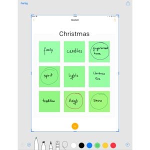 Weihnachtsbingo am edu-iPad mit Post-it Plus