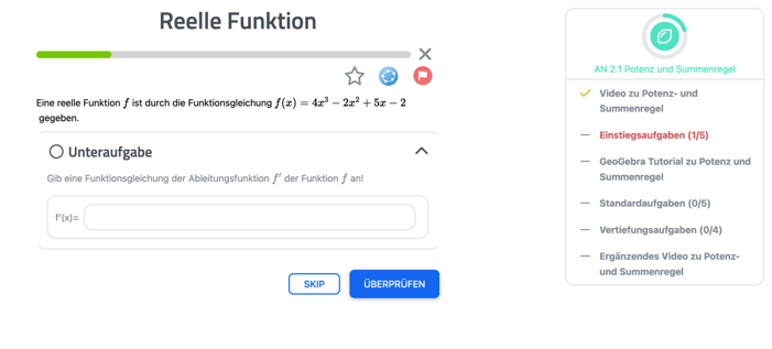 Aufgabenbeispiel Studyly: Reelle Funktionen