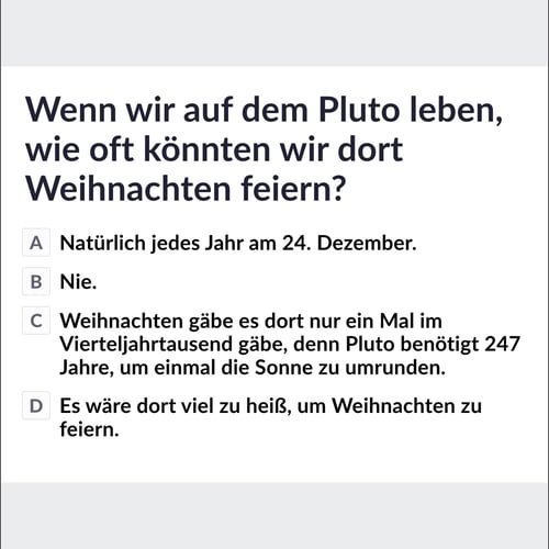 Plickers als Weihnachtsquiz